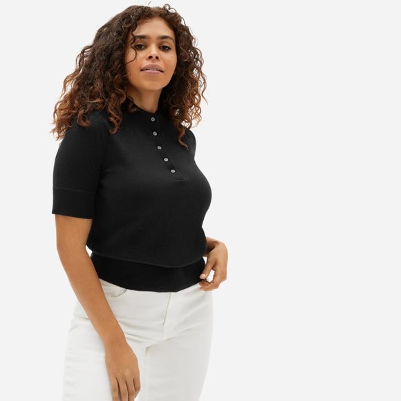 Everlane Tops - LIKE NEW Everlane Black Organic Button Mockneck!